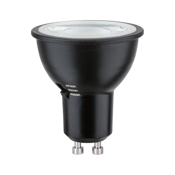 Bec LED reflector, GU10, DIP Switch, 650lm, 6,9W, 2700 - 4000K, negru mat, flux luminos variabil [5]