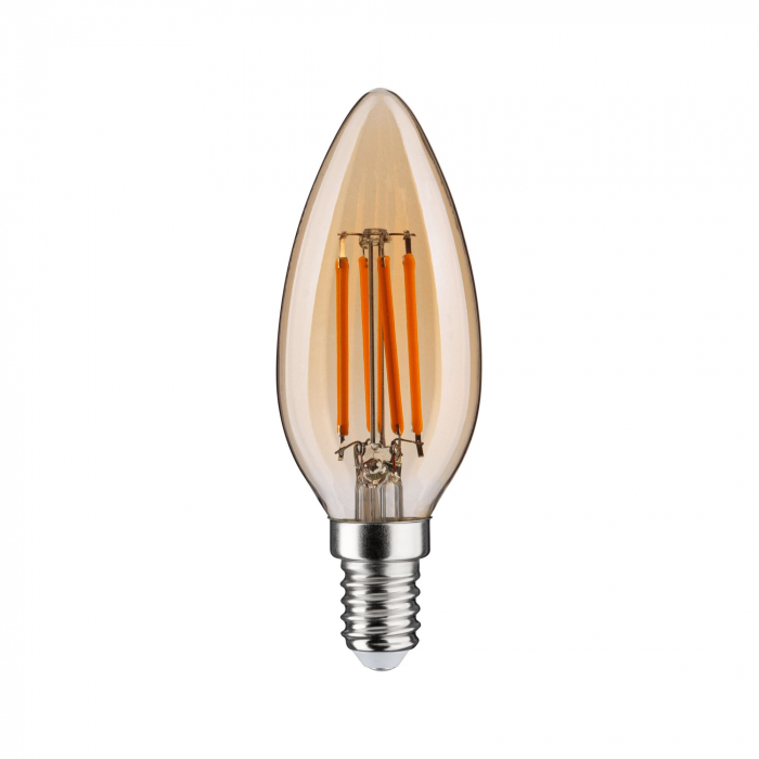 Bec lumânare cu filament LED, 1879, 230V, E14, 450lm, 4,9W, 1800K, flux luminos variabil în 3 pași, auriu [2]