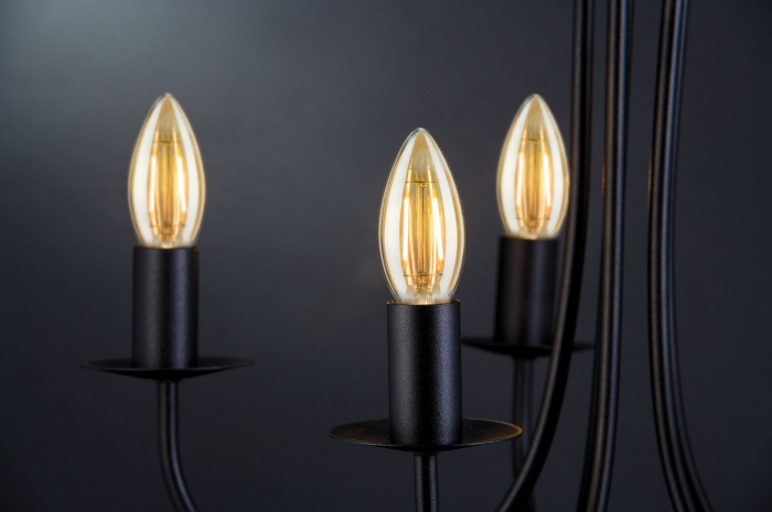 Bec lumânare cu filament LED, 1879, 230V, E14, 450lm, 4,9W, 1800K, flux luminos variabil în 3 pași, auriu [3]
