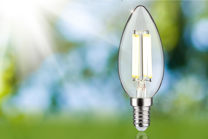 Bec lumânare Eco-Line 230 V cu filament LED, E14, 98mm, 525lm, 2,5W, 4000K, clar [3]