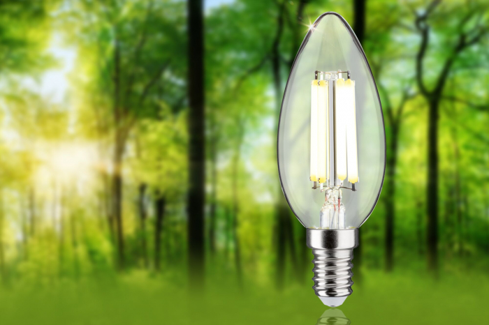 Bec lumânare Eco-Line 230 V cu filament LED, E14, 98mm, 525lm, 2,5W, 4000K, clar [4]