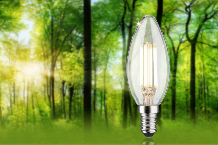 Bec lumânare LED Eco-Line, 230V, cu filament, E14, 840lm, 4W, 3000K, clar [3]