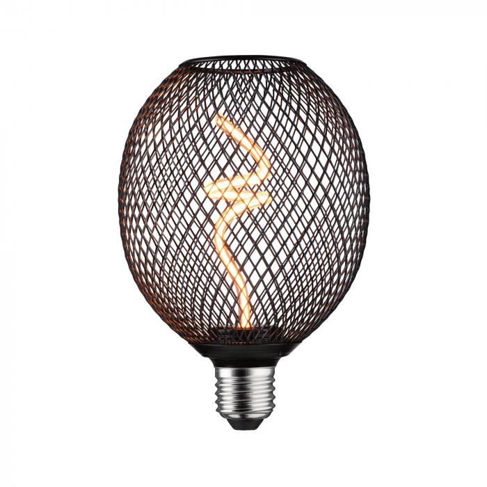 Bec Metallic Glow, 230V, standard LED, 180lm, 4W, 1800K, negru, cu flux luminos variabil [1]