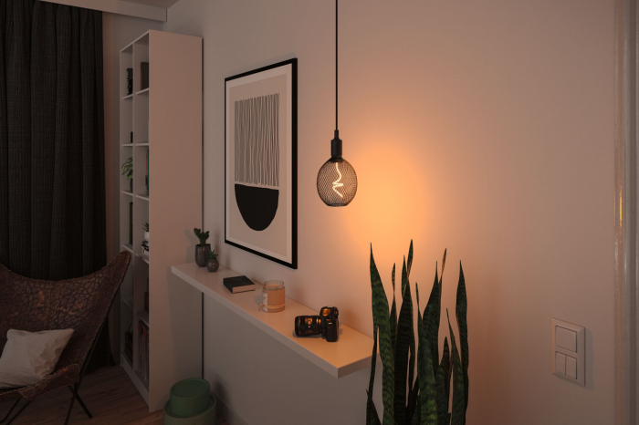 Bec Metallic Glow, 230V, standard LED, 180lm, 4W, 1800K, negru, cu flux luminos variabil [4]