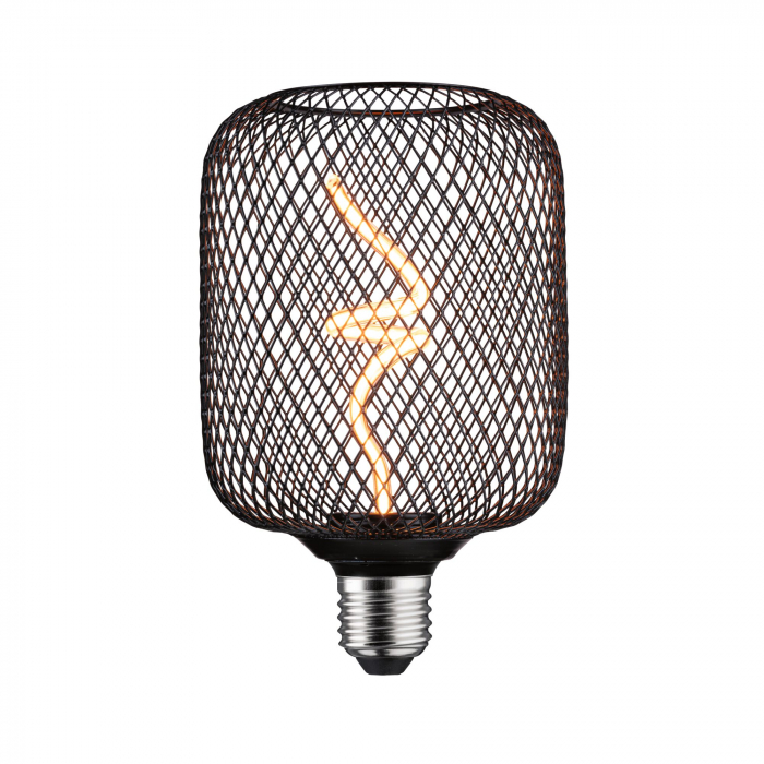 Bec Metallic Glow, 230V, standard LED, 180lm, 4W, 1800K, negru, cu flux luminos variabil [1]