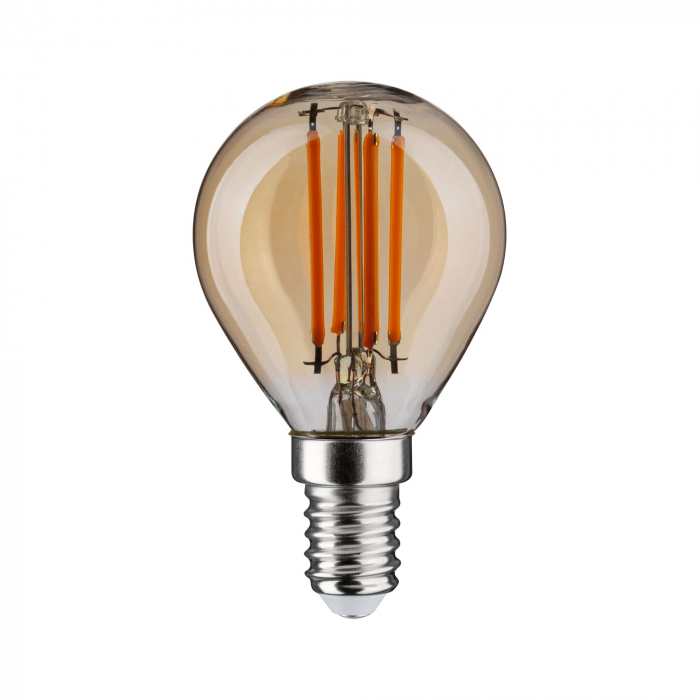 Bec miniglob cu filament LED, 1879, 230V, E14, 450lm, 4,9W, 1800K, flux luminos variabil în 3 pași, auriu [2]