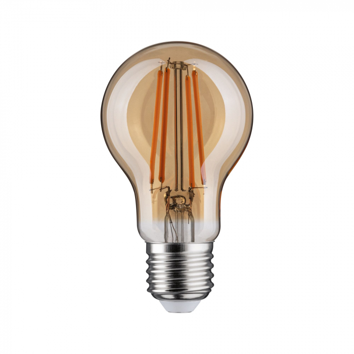 Bec pară cu filament LED, 1879, 230V, E27, 470lm, 6W, 1800K, flux luminos variabil în 3 pași, auriu [2]