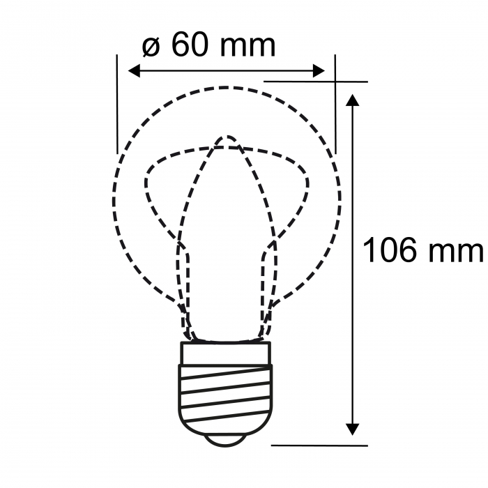 Bec pară cu filament LED, 1879, 230V, E27, 470lm, 6W, 1800K, flux luminos variabil în 3 pași, auriu [5]