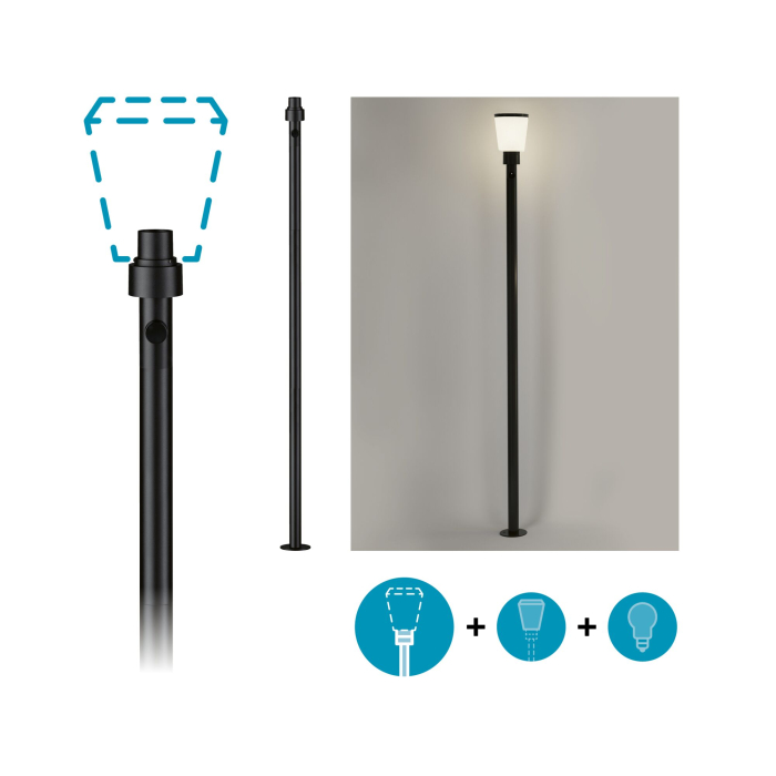 Bolard înalt ModuShine, IP44, 19000mm, formă alungită, antracit [3]