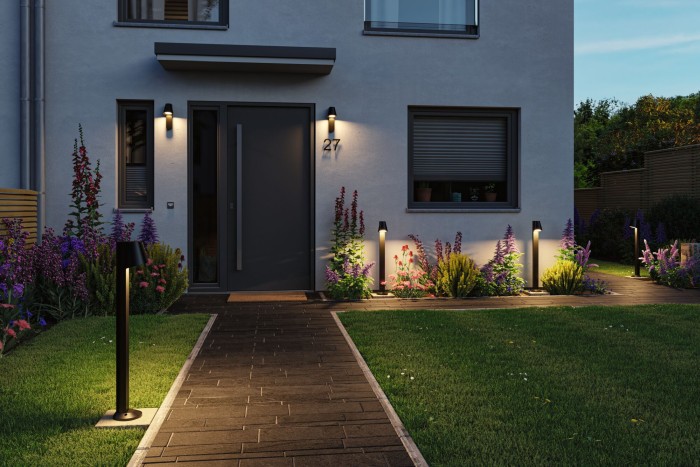 Bolard LED Caissa cu senzor de înaltă frecvență, IP44, 3000K, 9W, 700lm, 230V, 65°, antracit [10]