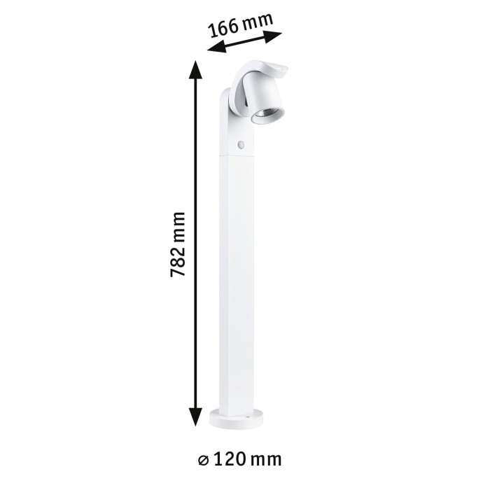 Bolard LED Cuff, cu senzor de mișcare, IP44, 3000K, 10W, 700lm, 230V, 70°, alb [3]