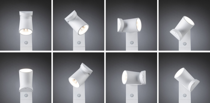 Bolard LED Cuff, cu senzor de mișcare, IP44, 3000K, 10W, 700lm, 230V, 70°, alb [5]