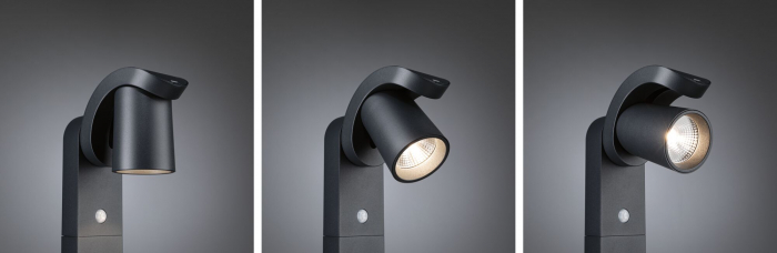Bolard LED Cuff, cu senzor de mișcare, IP44, 3000K, 10W, 700lm, 230V, 70°, antracit [4]