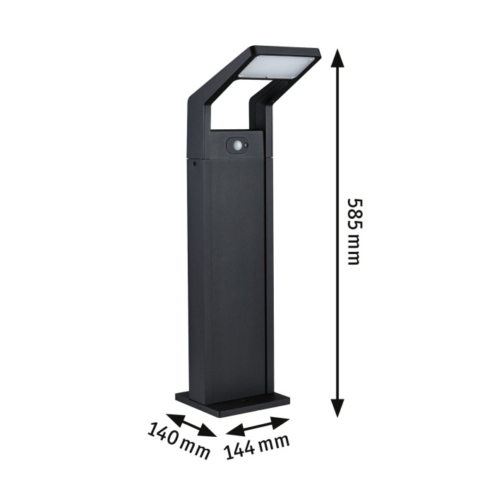 Bolard LED Juntea cu senzor de mișcare, IP44, 3000K, 11W, 900lm, 230V, antracit [3]