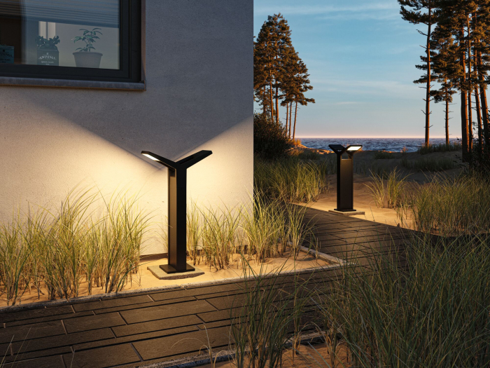Bolard LED Juntea, IP44, 3000K, 2x12,5W, 2x800lm, 230V, antracit [6]