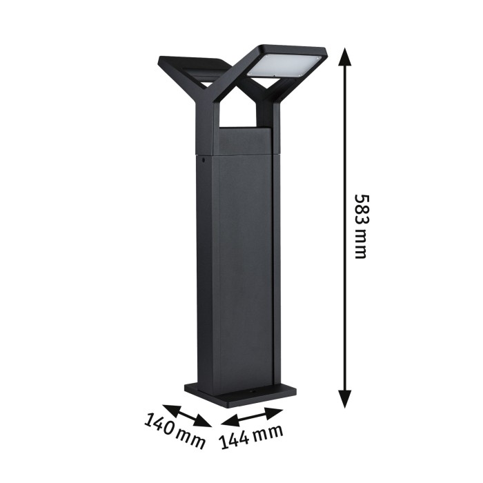 Bolard LED Juntea, IP44, 3000K, 2x12,5W, 2x800lm, 230V, antracit [3]