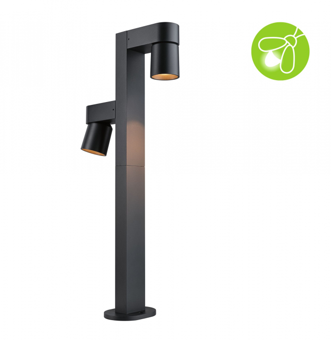 Bolard LED Kimu,  "insect friendly", IP44, 822mm, 2200K, 2x7,8W, 720lm, 230V, 70°, antracit [2]