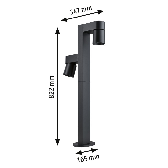Bolard LED Kimu, IP44, 822mm, 3000K, 2x8W, 750lm, 230V, 70°, antracit [3]
