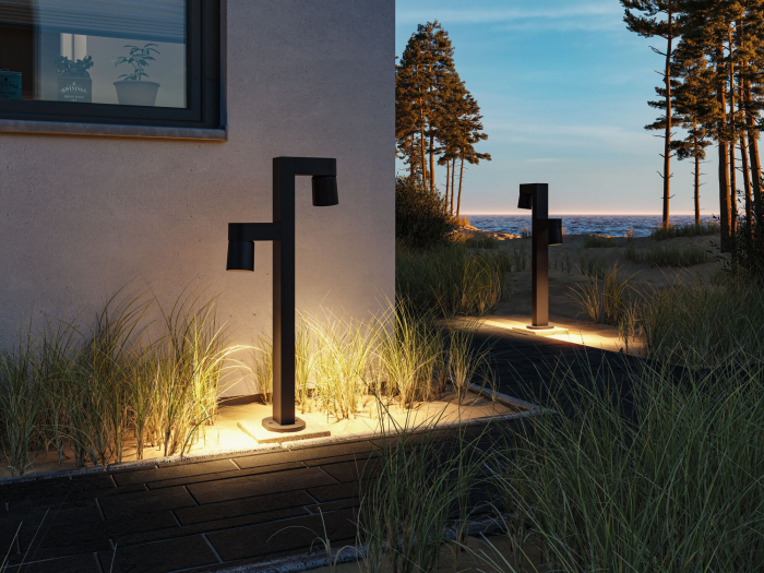 Bolard LED Kimu, IP44, 822mm, 3000K, 2x8W, 750lm, 230V, 70°, antracit [5]
