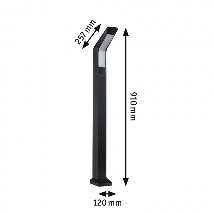 Bolard Merano LED, senzor cu înaltă frecvență, IP44, 910mm, 3000K, 14W, 850lm, 230V, antracit, aluminiu [3]