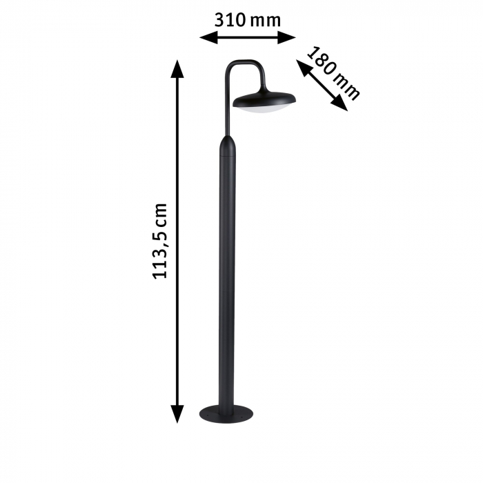 Bolard Nostro LED, IP44, rotund, 1135mm, 3000K, 10W, 900lm, 230V, antracit, aluminiu [2]