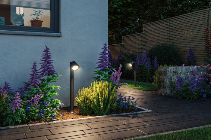 Bolard Trian, IP44, rotund, 600mm, max. 35W, 230V, antracit, GU10, aluminiu [9]