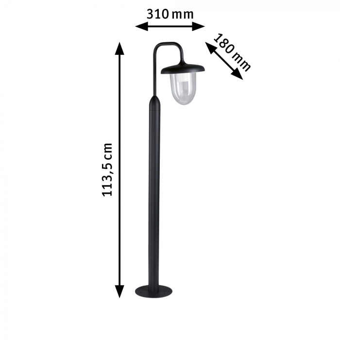 Bolard Vintario LED, IP44, rotund, 1135mm, max. 20W, 230V, E27, antracit, aluminiu [2]
