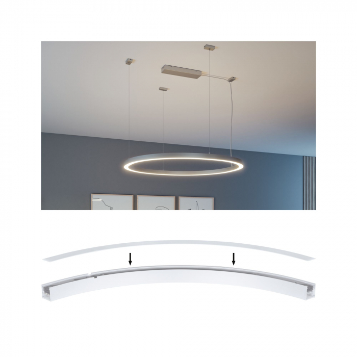 Capac superior pentru profil luminos curb Linion, 786x36mm, alb [3]