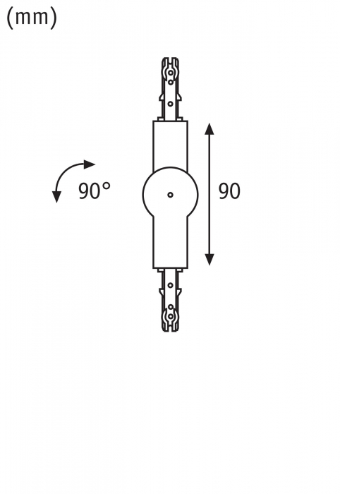 Conector cu unghi reglabil Urail, 159x36mm, max. 1000W, alb Signal [5]