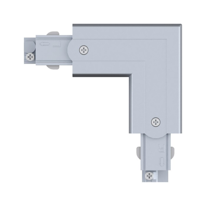 Conector L interior pentru șină Paulmann ProRail3, 101x101mm, max. 3680W, argintiu [2]