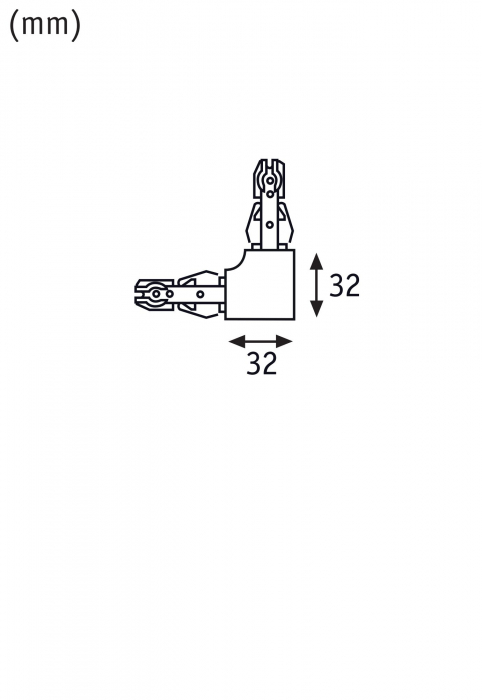 Conector L URail 62x62mm, max. 1000W, alb Signal [6]