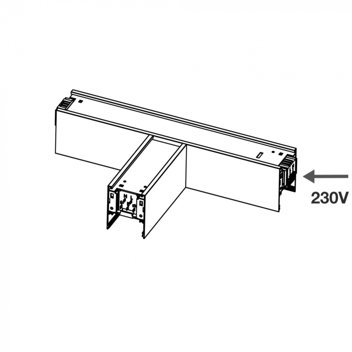 Conector stânga T pentru profil SLC Click, negru [3]