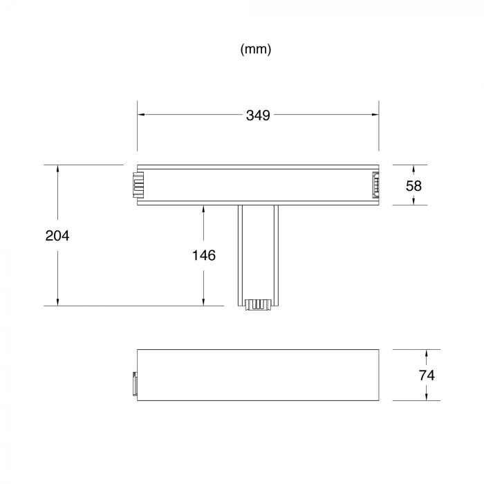 Conector stânga T pentru profil SLC Click, negru [2]