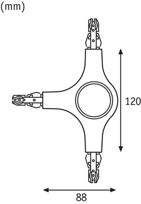 Conector T URail LED 1x5,8W crom mat 230V, metal, cu flux luminos variabil [4]