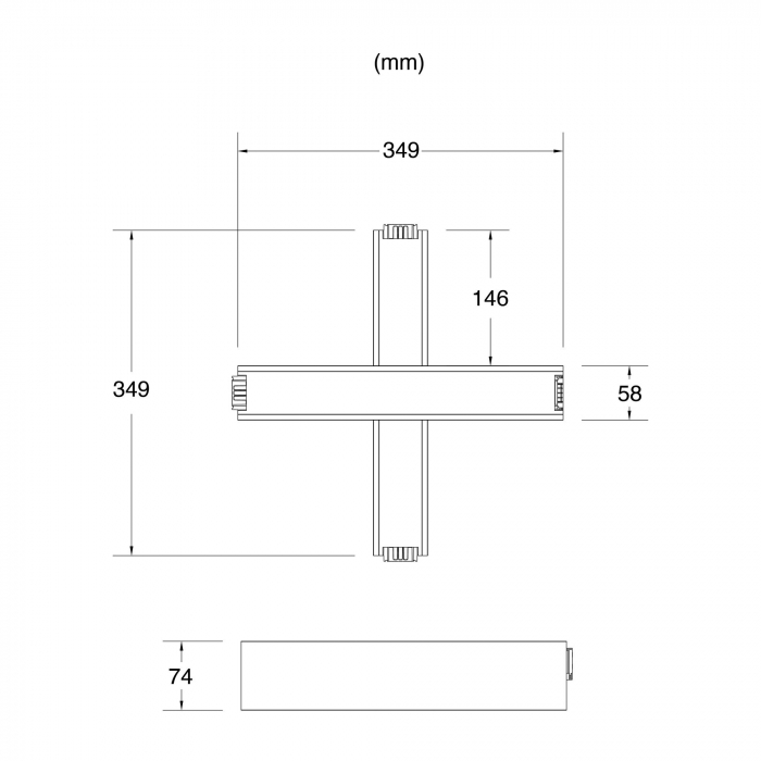 Conector X pentru profil SLC Click, negru [3]