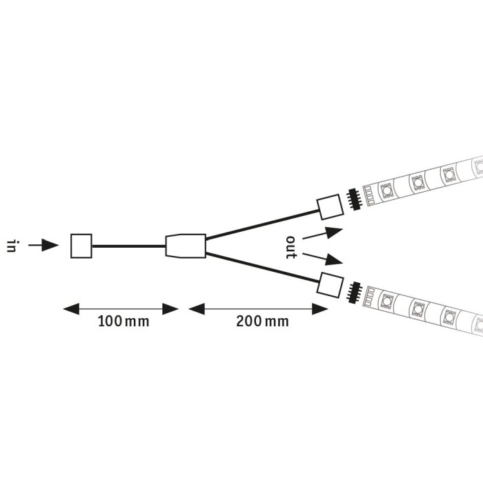 Conector Y MaxLED  30cm alb [3]
