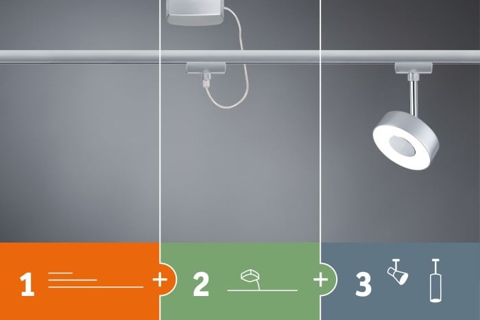 Distanțier șină URail Light&Easy 105mm crom mat 230V metal [5]