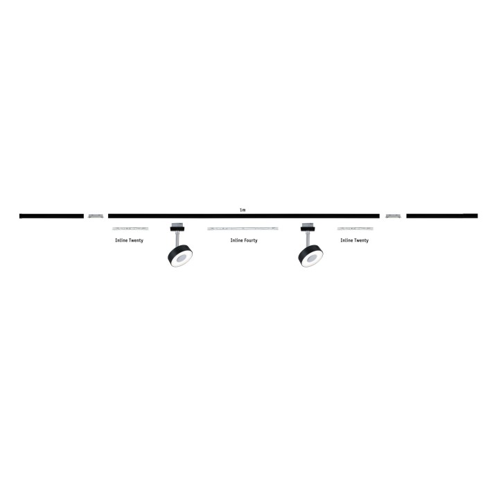 Șină URail 0,5m negru mat 230V metal [5]