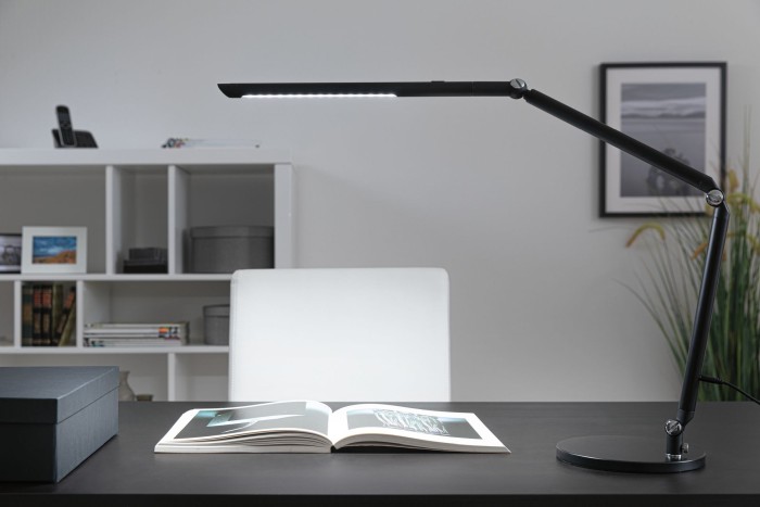 Veioză birou LED Paulmann FlexBar, 700lm, 9,5W, negru, temperatură de culoare variabilă, flux luminos variabil în 3 pași [10]