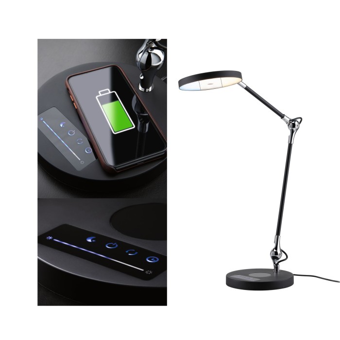 Lampă de birou Numis LED 11W, negru, încărcare wireless pentru telefon mobil, flux luminos și temperatură de culoare variabile [5]