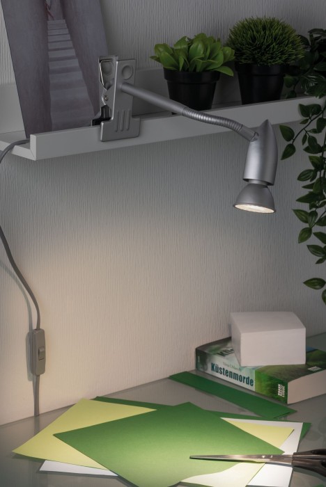 Lampă mobilă cu ștecher, Gesa max 1x35W GU10, crom mat, cu braț flexibil [6]