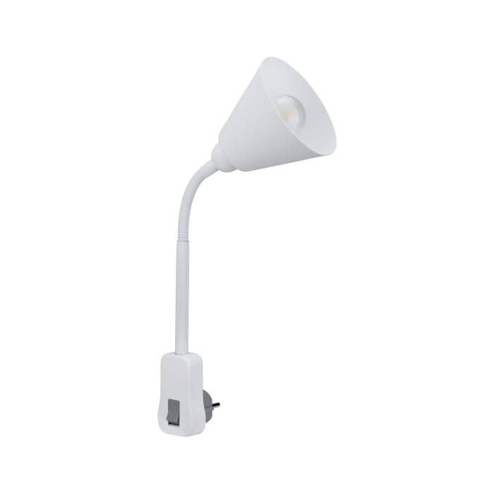 Lampă mobilă cu ștecher Junus E14, albă, cu braț flexibil [3]