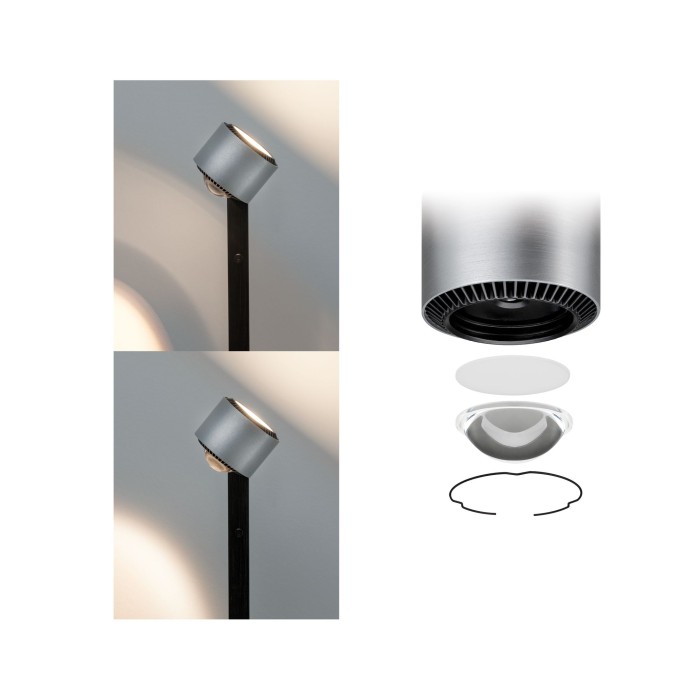 Lampadar Aldan LED cu flux luminos variabil 1x15,5W negru/aluminiu periat 230V aluminiu [2]