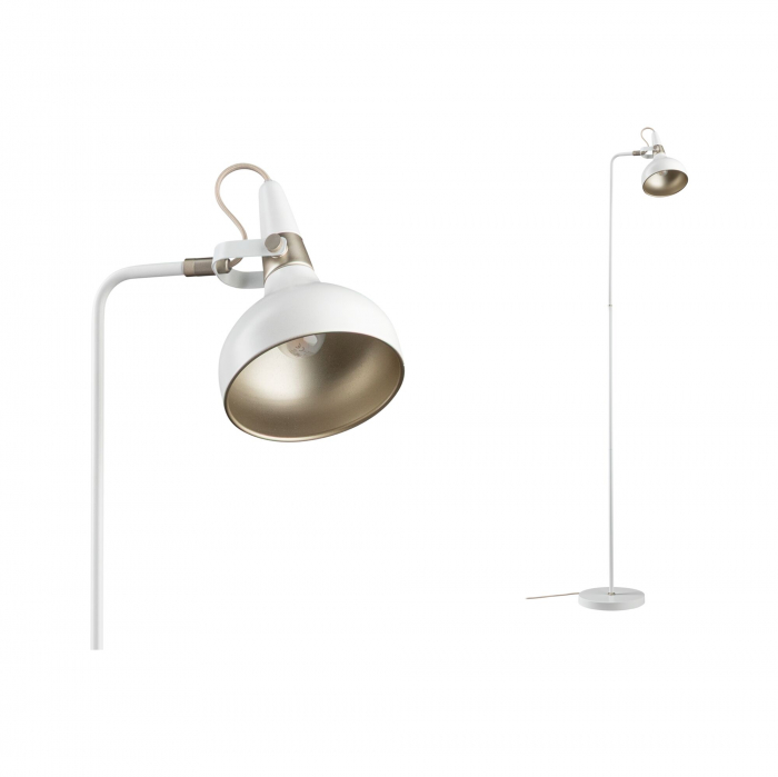 Lampadar Neordic Juna, E14, max. 20W, șampanie, alb mat, metal [7]