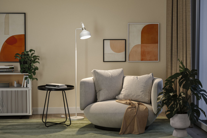 Lampadar Neordic Juna, E14, max. 20W, șampanie, alb mat, metal [4]