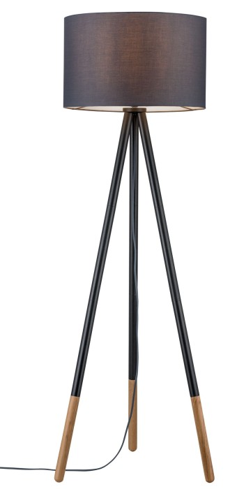 Lampadar Neordic Rurik max.1x20W E27 gri/lemn 230V textil/metal/lemn   [3]