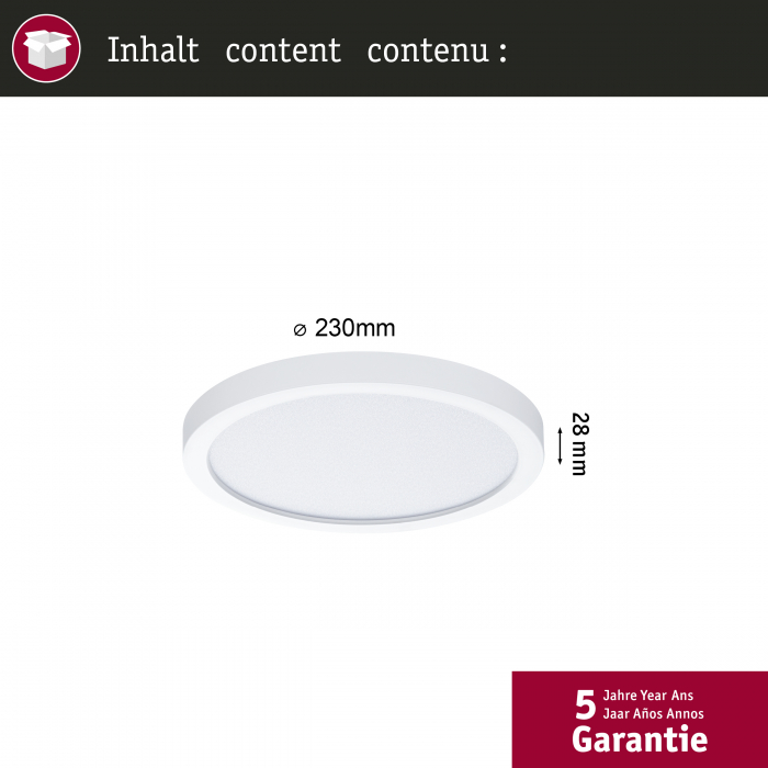 LED Panel Alya   round 230mm  17W 1700lm 3000 - 6500K White [6]