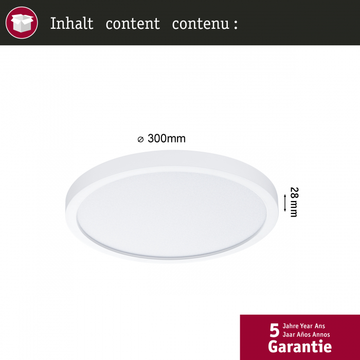 LED Panel Alya   round 300mm  29W 2800lm 3000 - 6500K White [5]