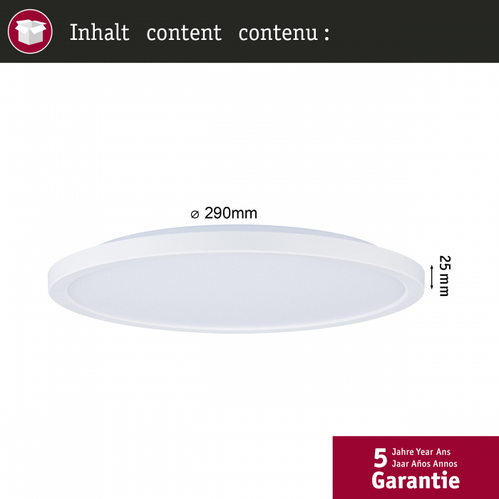 LED Panel Atria Shine   round 290mm  19 / 2W 2400lm / 150lm 3000K White [7]