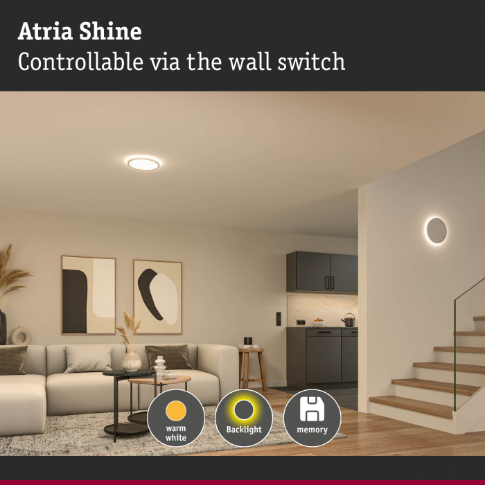 LED Panel Atria Shine   round 290mm  19 / 2W 2400lm / 150lm 3000K White [4]